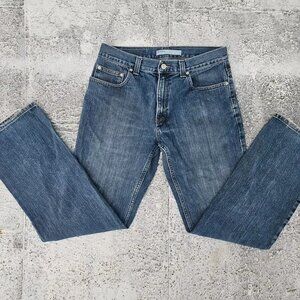 Perry Ellis Men Jeans Blue Denim Jeans Cotton Straight Fit Size 32/31